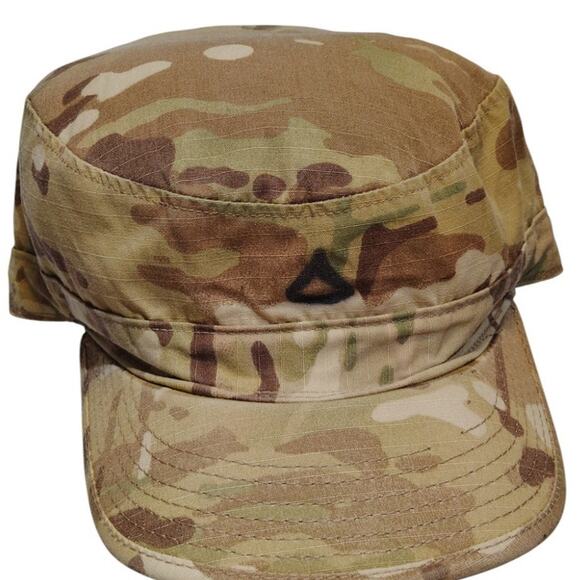 Vintage Woodland Camo Patrol Cap Size 7 Faded BDU No Label Surplus Field-Worn - Picture 1 of 8